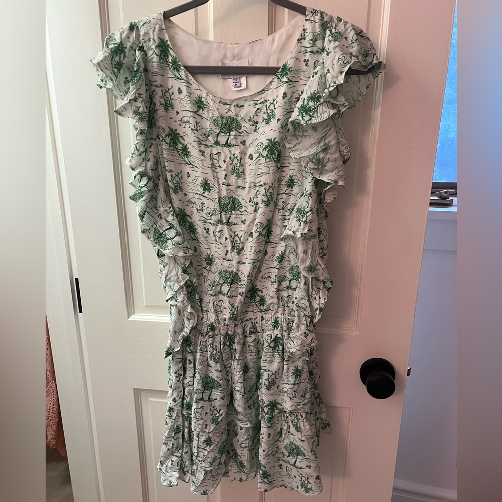 Koch Kelly toile green safari print dress
